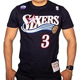 Mitchell & Ness NBA Philadelphia 76ers Allen Iverson T-Shirt Herren schwarz/rot, L