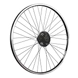 26 Zoll Fahrrad Hinterrad Hohlkammer mit Shimano 8 Gang Kassette Set schwarz