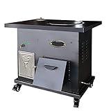 YYUINU Brennholzofen, Kohleofen Aus Gusseisen, Holzofen mit Warmwasserspeicher und Backofen mit Großem Fassungsvermögen,68.5x50.5x60cm