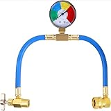 R134a Kältemittel Ladeschlauch Kfz -klimaanlagenfüllschlauch mit Messgerät Auto-ca-kühlerladerschlauch R134a Kältemittel Nachfüllset (1/2 Gewinde für Amerikaner Und Europa)