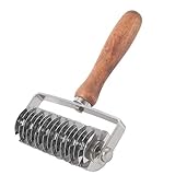 LetCart Edelstahl-Teiggitter-Pizza-Teig-Rollenschneider Holzgriff, Krustenrollenschneider Top-Gitterrad für Pizza-Kekse Kekse Schokoladenbrot-Kuchen-Kuchen