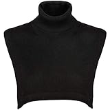 SATINIOR Spotten Hals Notsitz Rollkragen Wolle Gestrickt Fälschung Kragen Schwarz Abnehmbarer Rollkragen