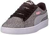 PUMA Smash v2 Glitz Glam Jr Sneaker, Black Silver-Prism PINK, 37 EU