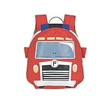 LÄSSIG Kleiner Kinderrucksack für Kita Kindertasche Krippenrucksack mit Brustgurt, 20 x 9.5 x 24 cm, 3,5 L/Tiny Backpack Fire Engine