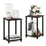 Furinno Haydn Beistelltisch, Holz, Dunkle Kirsche/Schwarz, 34.04 x 34.04 x 50.8 cm