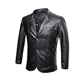 ZUOYIMEI Lederjacke Herren Temperament Hip Hop Jugend Softshell Jacke Herren Persönlichkeit Trend Gutaussehend Moto Jacke Herren All-Match Mode Slim Fit Langarm Jacke Herren D-Black 6XL