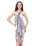 SAIVONA Sarong Pareo Damen Mandala Fransen Viskose Strandtuch Wickeltuch Wickelrock Strandrock Wickeltuch Bikini Cover Up für Badeanzug - Elefant Indien Boho