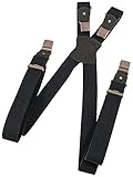 Luise Steiner Hosenträger mit extra starken Clips & Gummi Spezialhosenträger für Herren Trachtenaccessoires Trachtenhosenträger für Lederhosen (Schwarz)