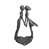 Eisen Skulptur Paar Figur Romantische Deko aus Gusseisen Abstrakte Handgemachte Liebesstatue Geschenk zur Eisernen Hochzeit & Jubiläum Moderne Figur für Regal & Kaminsims, Paar Eisen Skulptur