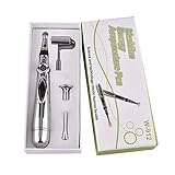 Coriver 5-in-1-Akupunkturstift, elektronischer Meridian-Massagestift Energy Pen, Body Heal Massagetherapie-Instrument Schmerzlinderungs-Massagewerkzeug mit 5 Massageköpfen