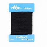 BIG-SAM - Stopfgarn | 20 Meter Wickelkarte | auch als Beilaufgarn verwendbar | viele Farben einzeln erhältlich oder als Farbset (Schwarz)
