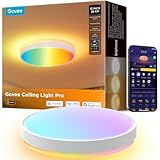 Govee Deckenlampe RGBIC 48,5W, Smart Led Deckenleuchte 4300lm Kompatibel mit Matter, Alexa & Google Assistant, Deckenlampe Led Ø38cm Lamp Dimmbar mit Hintergrundbeleuchtung für Wohnzimmer Schlafzimmer