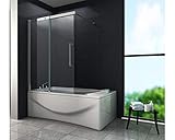 Schiebetür-Duschtrennwand ENO 120 x 150cm Badewannenabtrennung Badewanne Duschwand Dusche Glas