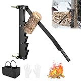 YRHome Manuell Holzspalter Brennholzspalter Anzündholz Spalter Wandmontage Wand Holzspalter Handholzspalter Spanmesser Anzündspalter für Weichhölzern mit Rutschfeste Handschuhe & Filztasche Camping