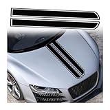 JNNJ Auto Haube Streifen Aufkleber, Auto Aufkleber Karosseriestreifen Dachstossstangen-Aufkleber, Karosseriestreifen-Aufkleber Modifizierte Dekorationen für Alle Autos, Fahrzeuge (Schwarz)