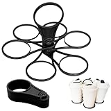 2 Stücke Getränketräger mit Griff - Getränkehalterfür 6 Becher, Becherhalter Festival,Zusammenklappbarer Getränkehalter, Wiederverwendbar für Festivals,Sportveranstaltungen Und Konzerte (Schwarz)