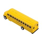 SOPOTUTU Gelber Schulbus mit Rückziehauto Pull Back Schulbus aus Metall Friktionsbetriebene Fahrzeug Modelle Lernspielzeug Zurück zur Schuldekoration für Jungen Mädchen