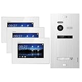 Balter EVO SILVER Video Türsprechanlage 3x 7" Monitor für 1 Teilnehmer 2-Draht BUS Komplettsystem EVO-KIT-1FAM3