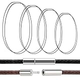 ZHXGO 8 Stück Schwarz/Braun Geflochten Kunstleder Halskette, 2mm Breit Schwarz Geflochten Lederkette mit Kupfer Verschluss, 40/45/50/55cm Geflochtene Lederkette Lederband für Männer und Damen