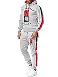 Code47 Herren Jogginganzug Trainingsanzug Sportanzug Boxen Ali Modell 3462 Grau L