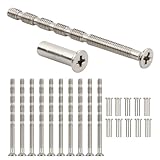 10 Stück Verbindung Schrauben Hülsen, M4x60 Cross Edelstahl Verbindung Schrauben mit M4x16 Hülsen, für Schlüsselloch, Schrank, Schubladen, Türgriff