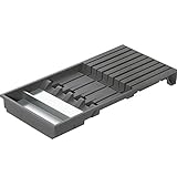 Blum AMBIA-LINE Messerhalter, Breite 186 mm Länge 409mm, für 4 große und 5 kleine Messer, Edelstahl, Oriongrau Matt, 9 Messer, Küchen Organizer