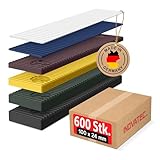 600 x INOVATEC Kunststoff Verglasungsklötze Set Glasklötze Unterleger 100x24x 1, 2, 3, 4, 5, 6 mm Distanzklötze Trageklötze Abstandshalter