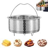 Kozdtiz Dampfgarer Einsatz Edelstahl 304, Dämpfeinsatz für Topf, 20cm Dünsteinsatz für töpf, Siebeinsatz für Töpfe für Töpfe, Kochtöpfe, Schnellkochtopf Dünsten von Gemüse Früchte Eier silbrig