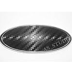 2x 150x60mm Emblem Pflaume Folie (126x48mm) Carbon schwarz
