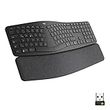 Logitech ERGO K860 for Business geteilte kabellose Tastatur – Ergonomisches Design, gesicherte Logi Bolt Technologie, Bluetooth, weltweit zertifiziert, Windows/Mac/Chrome/Linux, DEU QWERTZ - Graphit