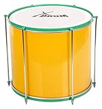 XDrum SSD-1210 Repinique Samba Trommel - brasilianische Samba Trommel - Kessel aus Aluminium - 6 Stimmschrauben - Größe: 12" x 10" - gelb-grün