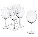Inter IKEA Systems B.V 6er Set SVALKA Rot Weinglas, Klarglas, 60 cl