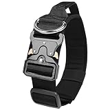Retoo Taktisches Hundehalsband Für Große Hunde 45–65 cm, Verstellbar, 45 mm Breit, Mit Metallschnalle & Zuggriff, Reißfestes Gurtband, XL Quick Release