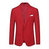 YOUTHUP Herren Sakko Slim Fit Anzugjacke für Business Hochzeit Freizeit Sportsakko 1 Knöpfen Blazer