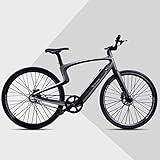 NewUrtopia Smartes Voll-Carbon E-Bike Gr. L, Modell Lyra (schwarz silberfarben) 35Nm Blinker Projektion Anti Diebstahl Navi App Sprachsteuerung KI Ultraleicht