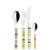 Puresigns COLOR YOUR LIFE Frühstücksbesteck mit Geschirrtuch Lass es Dir schmecken Edelstahl Poliert Bunt 5-teilig