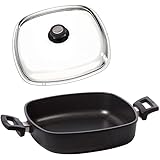 Eurolux Guss-Kasserolle 28x28 cm Induktion Set mit Deckel - flache quadratische Universal Bratenkasserolle mit Antihaft-Beschichtung - ohne Stiel - Made in Germany