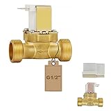 EXLECO 12V NC G1/2" Elektromagnetventil DC Messing Elektrisch Magnetventil 2 Way Wassereinlass Normal Geschlossenes Magnet Ventil für Wasserzufuhr