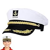 SSHUIKKAI Kapitänsmütze Herren, Matrosenmütze Kinder, Faschingsmütze Herren, Karneval Kopfbedeckung Männer, Kapitänsmütze Für Erwachsene, Für Damen, Männer & Erwachsene(Weiß)