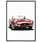 MJ-Graphics - Auto-Poster "Jaguar Cabrio Oldtimer" - Bild mit schönem Auto Klassiker | Wandbild Din A4 in Galerie Qualität mit extra dickem 300g Posterpapier - FineArt Kunstdruck ohne Bilderrahmen