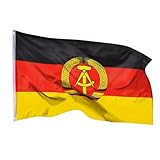PHENO FLAGS DDR Fahne, 150x90 - Wetterfest & Reißfest - Perfekte Dekoration für Nostalgiefans der DDR, Ost-Deutschland Hissfahne für Drinnen und Draußen