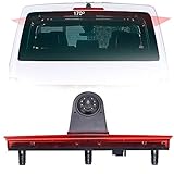 【Mit schwarzer rückseitiger Abdeckung】 Auto Bremslicht Rückfahrkamera Ersatz für VW T5 Bus Transporter Multivan Caravelle (Winkel und Abstand einstellbar)