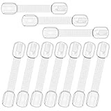 Kimsky Kindersicherung für Schrank und Schubladen (10 Stück), Selbstklebende Baby Schubladensicherung für Tür Schränke Kühlschrank und Schubladen mit Starker Kleber ohne Bohren, Weiß