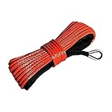 Faderr Synthetisches Seilwinde Seil, 6,3 mm x 15,7 m Mit Ummantelung für ATVs, UTV, SUV, LKW, Boot, Ramsey - Notfall 3500 kg
