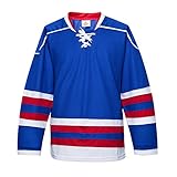 EALER H900 Series Ice Hockey League Team Color Blank Practice Jersey, E036#blue, 3X-Groß
