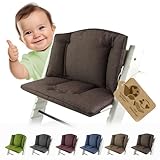 BambiniWelt by Rafael K. Ersatzbezug [Bezug Sitzkissen Kissen-Set] Sitzverkleinerer kompatibel mit Stokke Tripp Trapp für Hochstuhl-Kinderstuhl Mod. 1 (mittelbraun)