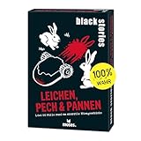 moses. black stories Leichen, Pech & Pannen - 50 Rätsel mit realen Fälle rund um skurrile Missgeschicke, Krimi Kartenspiel mit Spielvariante und Punktechips, Rätselspiel für Jugendliche und Erwachsene