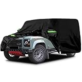 Autoabdeckung Wasserdicht Ersatz für Land Rover Defender 110 1990-2016, Vollgarage Autoplane Outdoor Abdeckung für Regen Schnee Sonne Staub UV Schutz, Winddicht Auto Abdeckplane Winter & Sommer