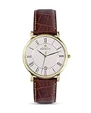 Michel Herbelin Herren Analog Quarz Uhr mit Rindleder Armband 12248/P08MA