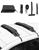 QWORK® Universal Dachträger Kit, Weiche Dachreling mit Befestigungsgurte für Kajak Surfbrett Kanu Snowboard Paddelbrett
